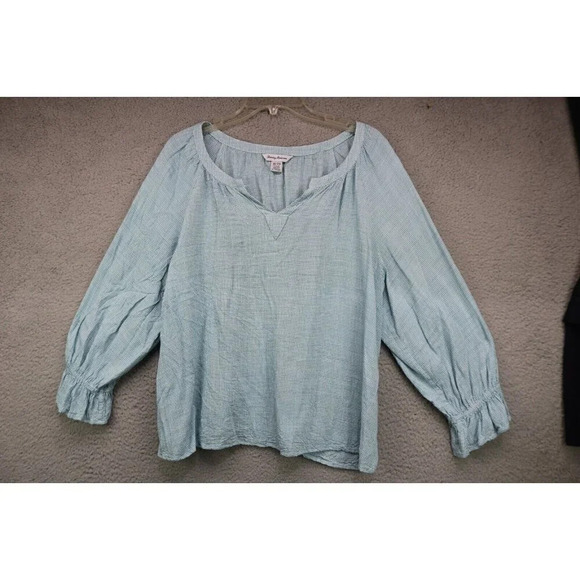 Tommy Bahama Pullover Gingham Balloon Sleeves-Size XL - Picture 2 of 7